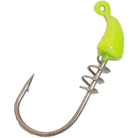 Reaction Strike Flats Lok Jighead Screw Lock 18Oz, 30 Chartreuse RSFL-1/8-3/0-BN/CHT